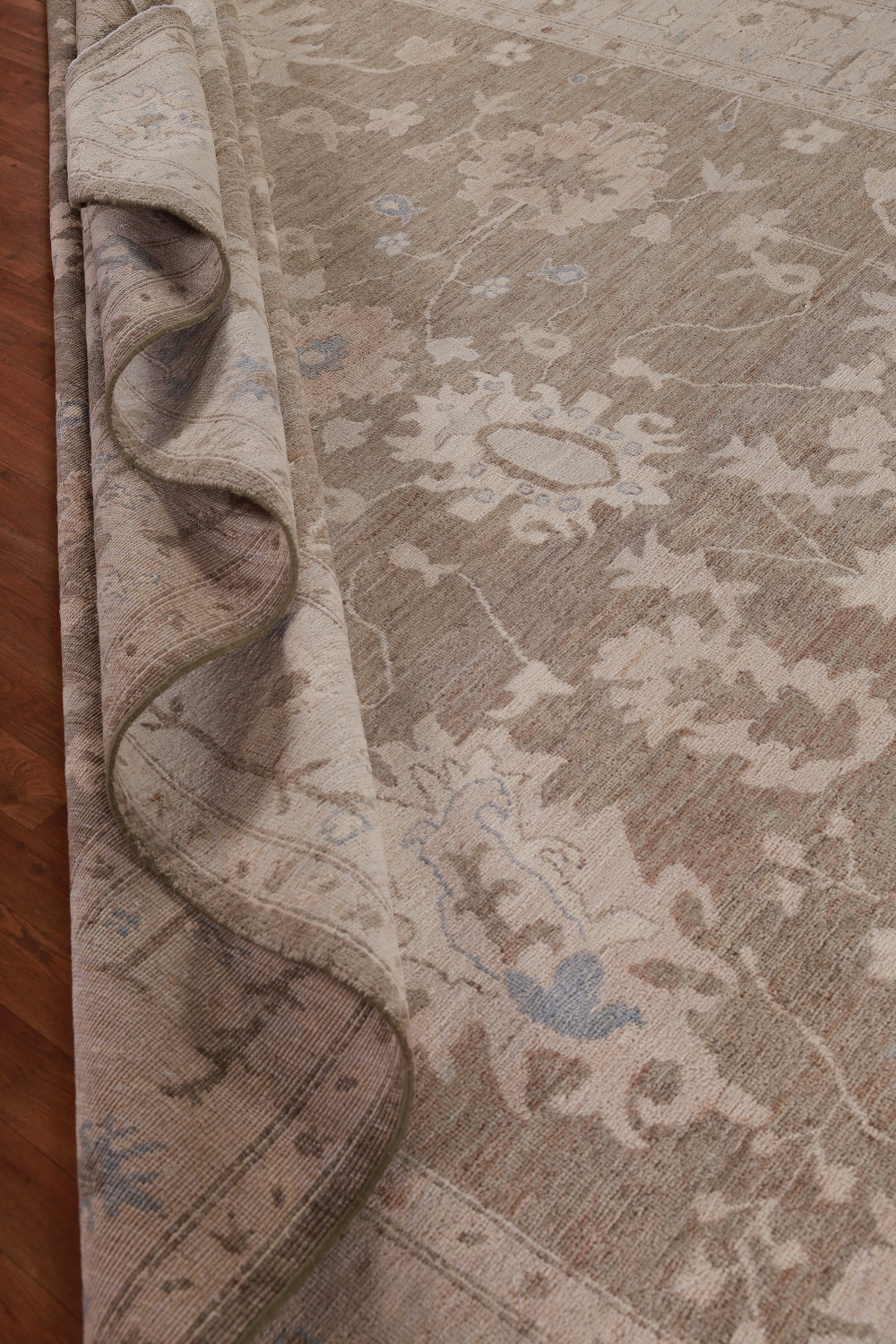Handmade Brown Wool Oushak Turkish Area Rug 9x12