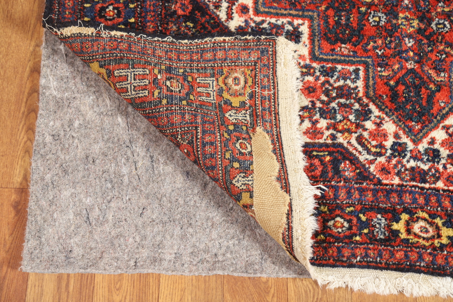 Antique Geometric Senneh Vegetable Dye Persian Rug 4x5