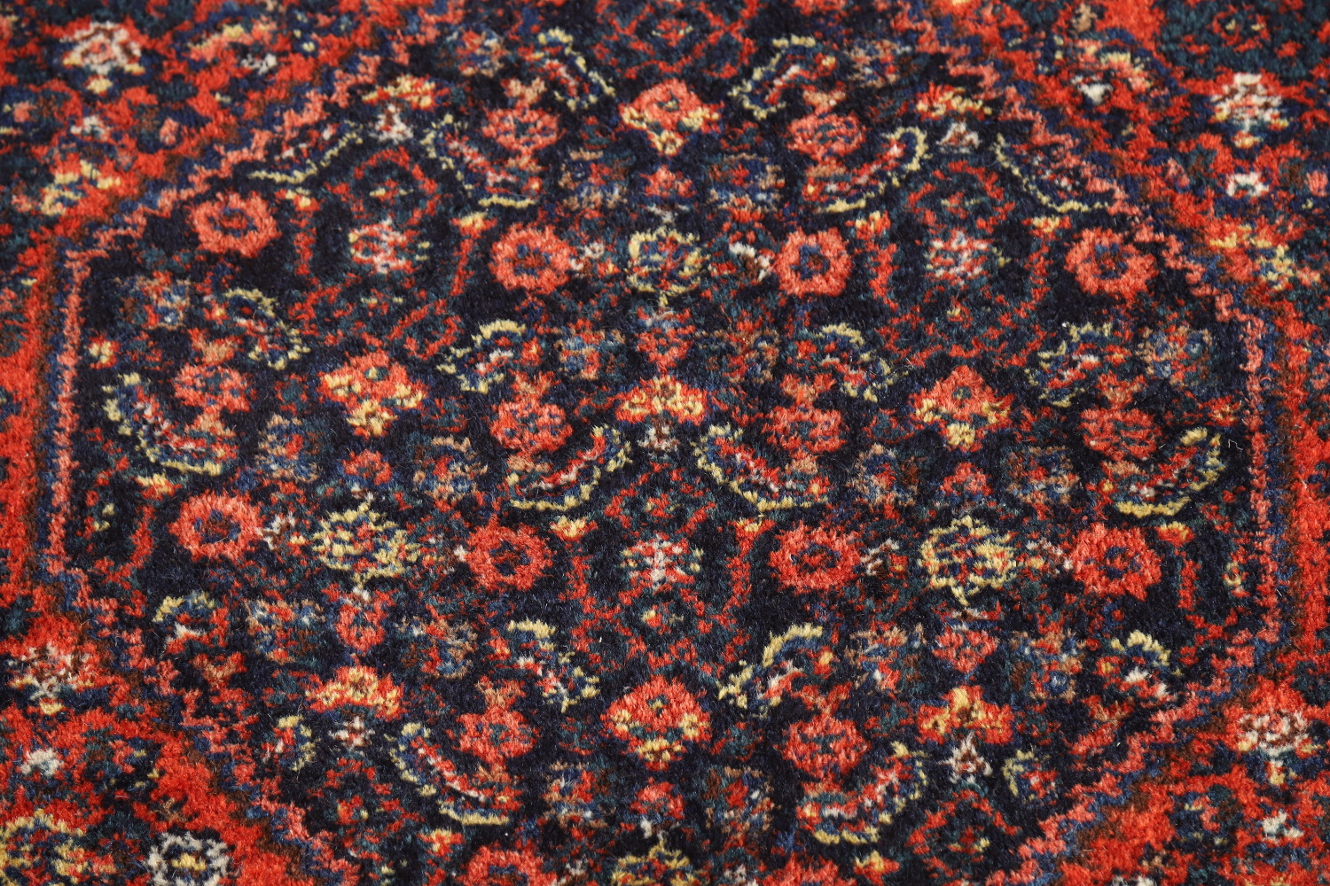 Antique Geometric Senneh Vegetable Dye Persian Rug 4x5