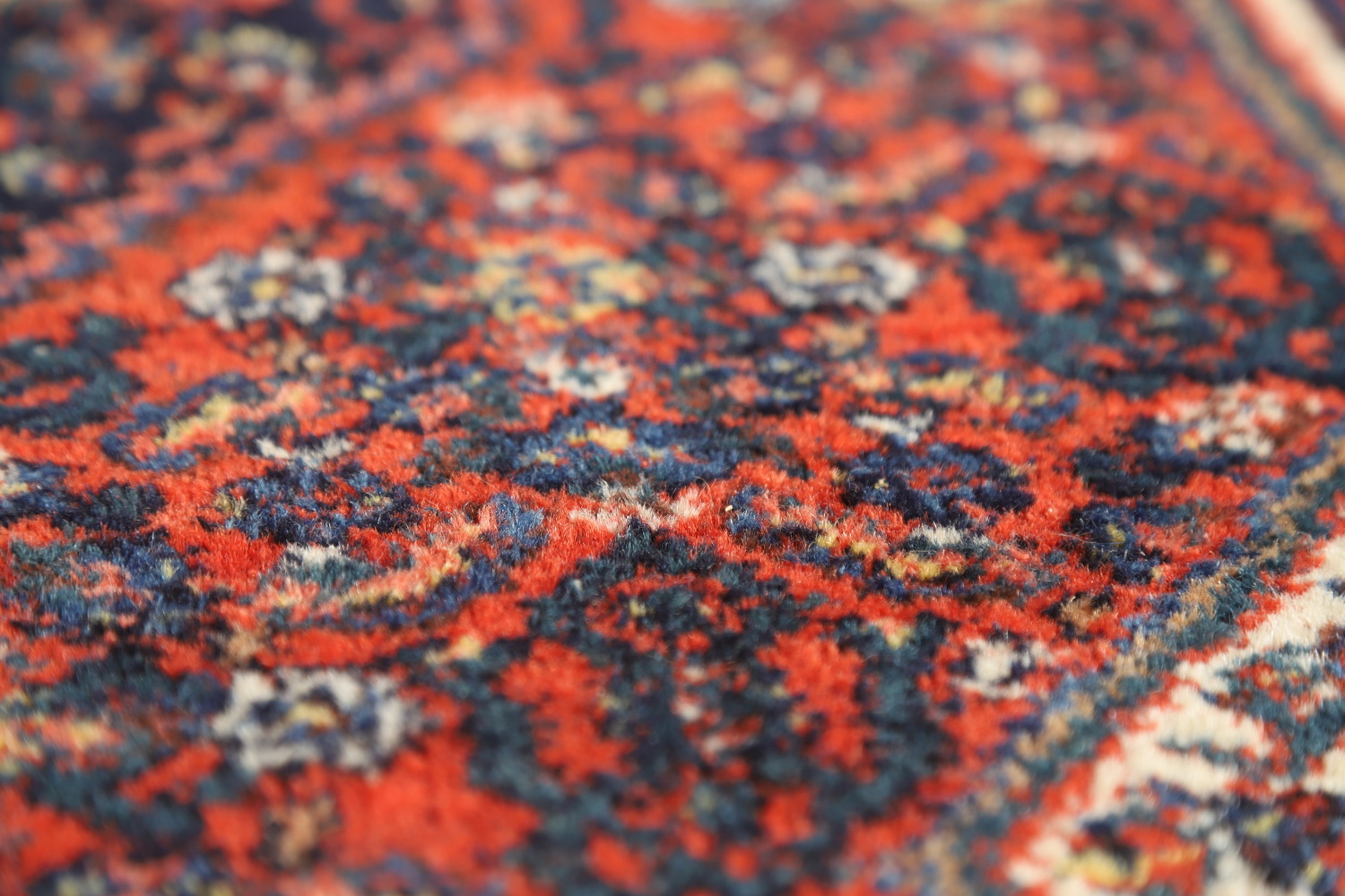 Antique Geometric Senneh Vegetable Dye Persian Rug 4x5