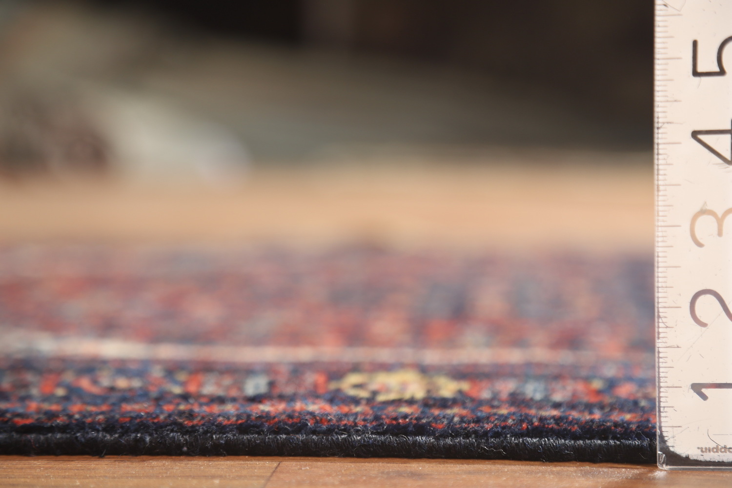 Antique Geometric Senneh Vegetable Dye Persian Rug 4x5