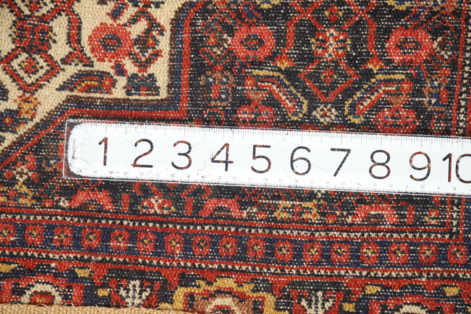 Antique Geometric Senneh Vegetable Dye Persian Rug 4x5