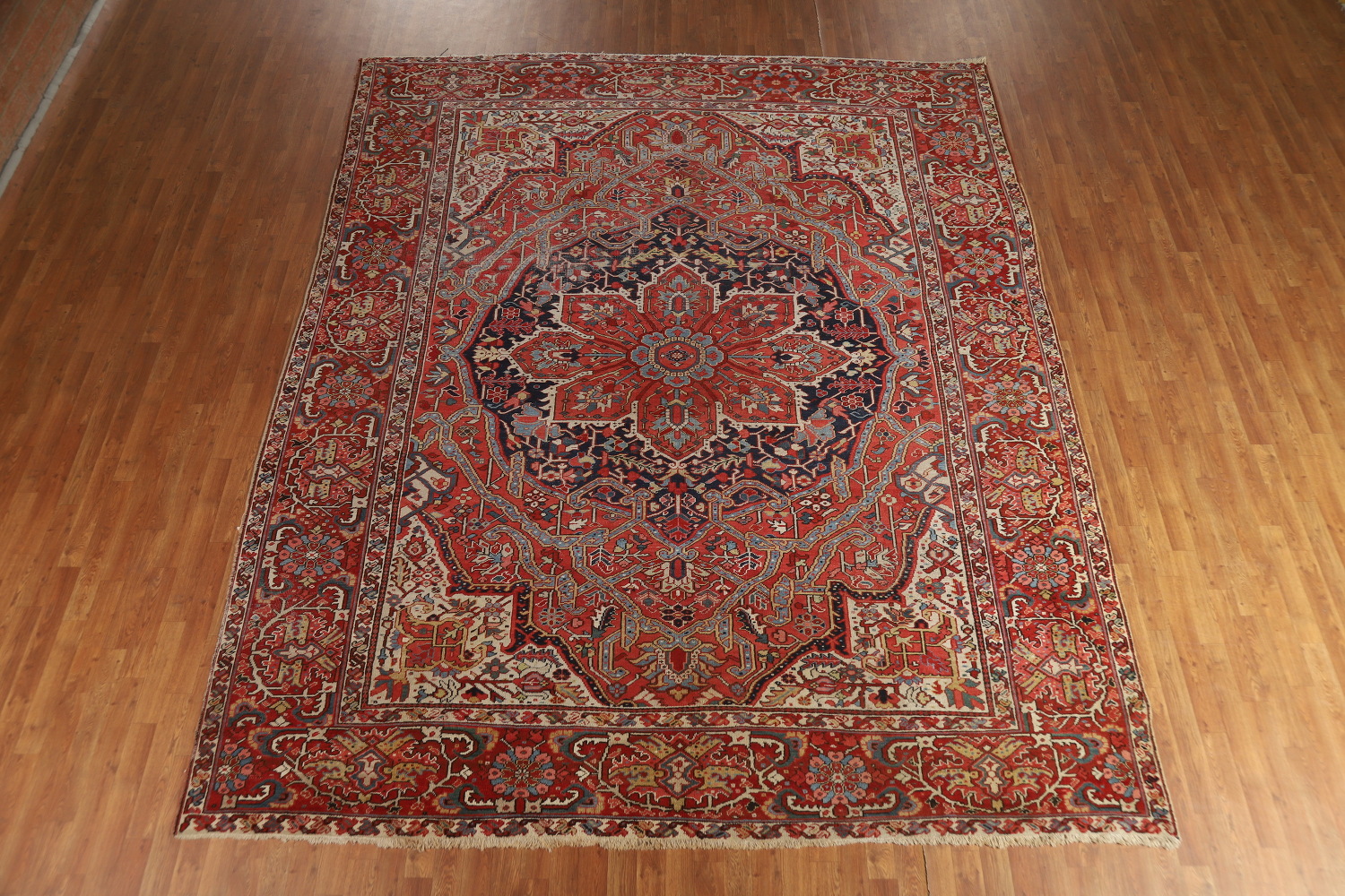 Antique Vegetable Dye Heriz Serapi Persian Area Rug 10x12