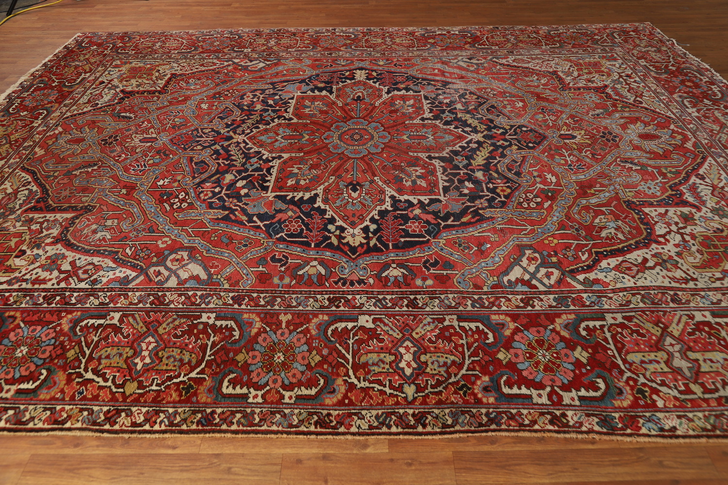 Antique Vegetable Dye Heriz Serapi Persian Area Rug 10x12