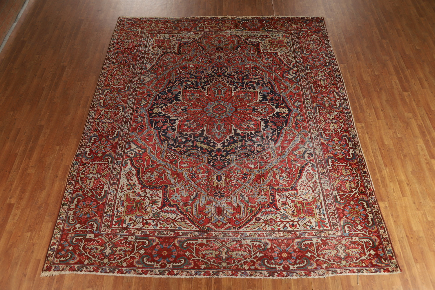 Antique Vegetable Dye Heriz Serapi Persian Area Rug 10x12