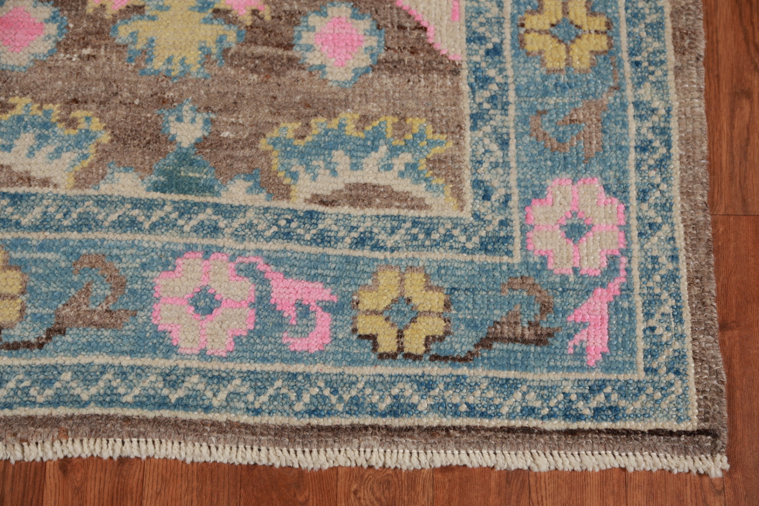 Vegetable Dye Oushak Turkish Runner Rug 3x15