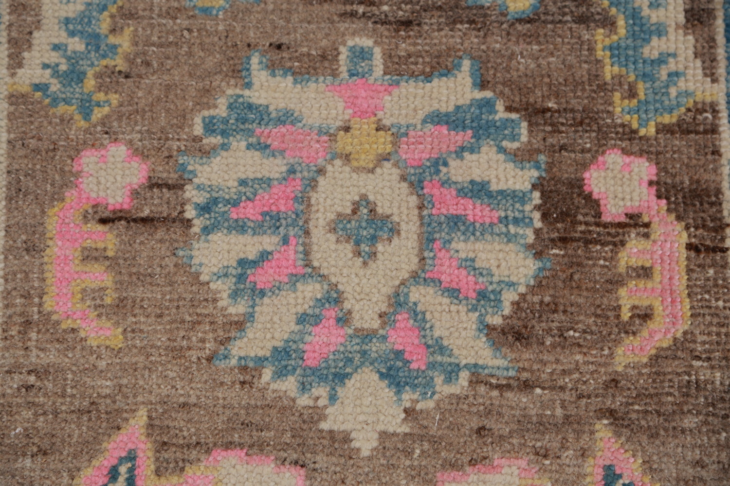 Vegetable Dye Oushak Turkish Runner Rug 3x15