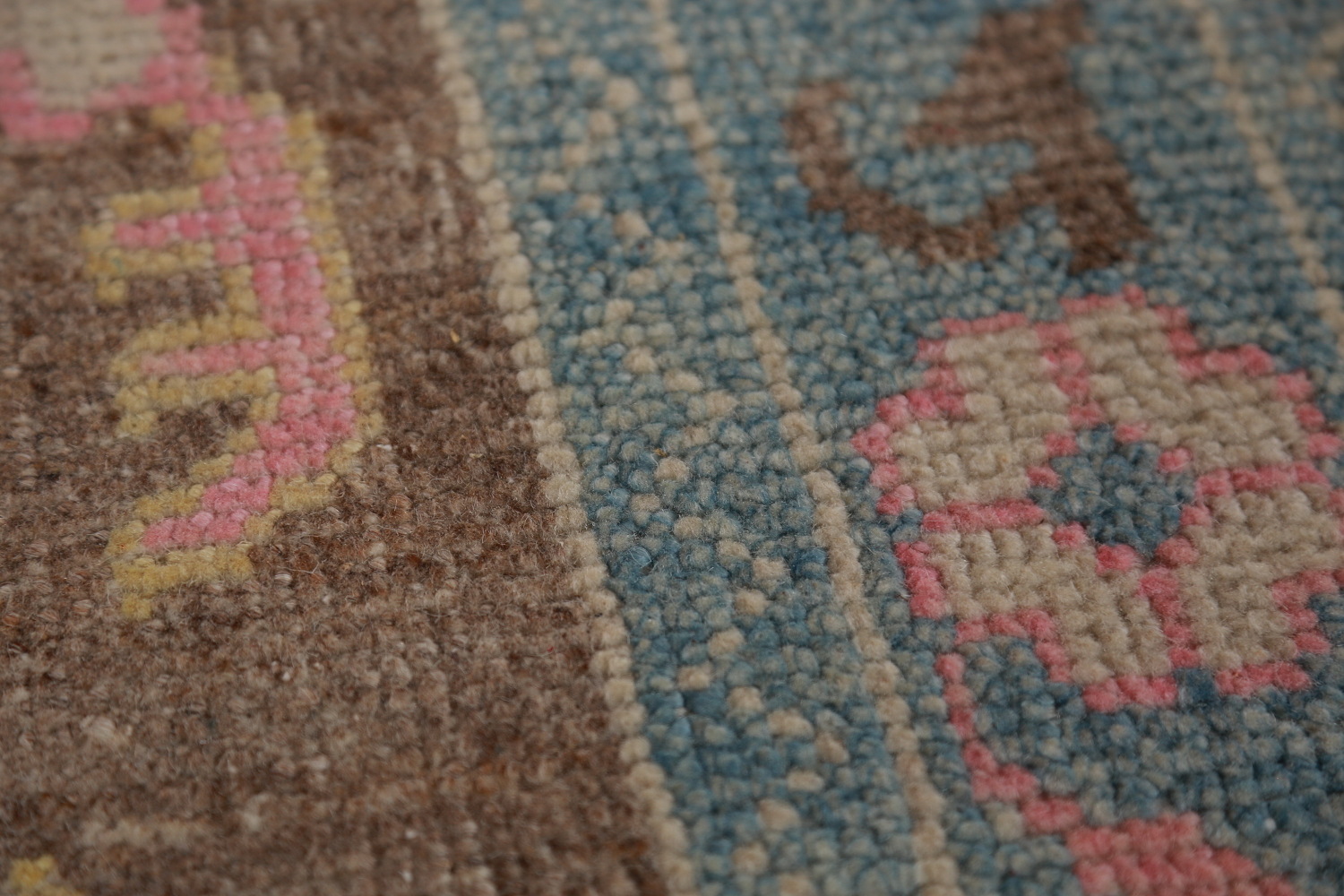 Vegetable Dye Oushak Turkish Runner Rug 3x15