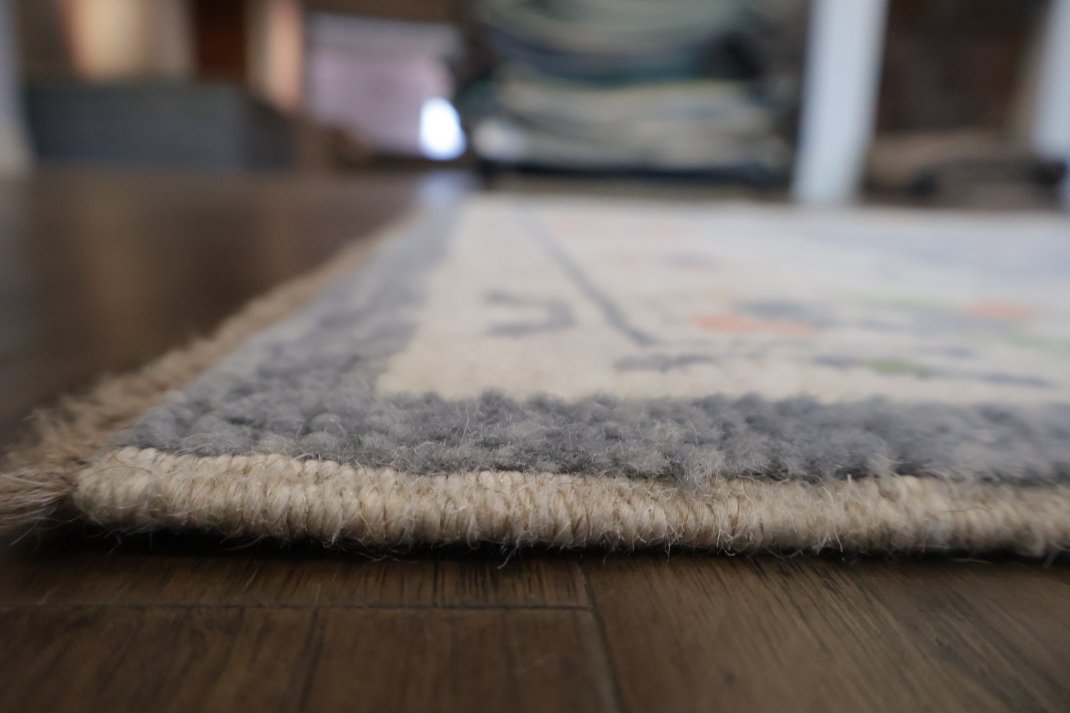 Vegetable Dye Blue and Coral Oushak Turkish Runner Rug 3x9 ft
