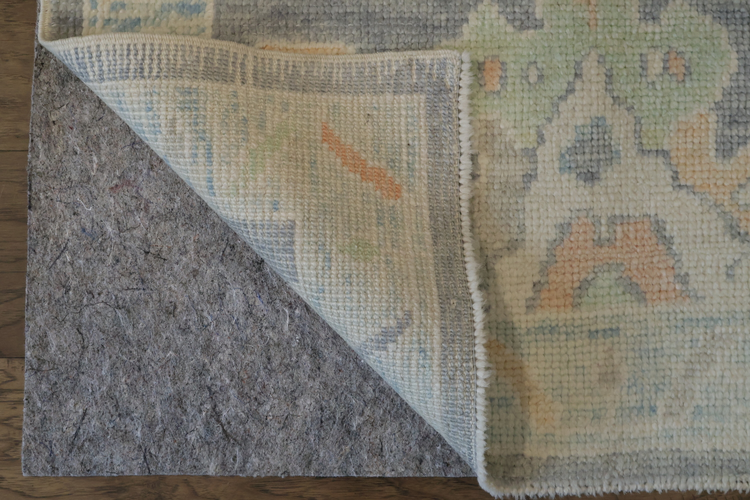 Pale Blue Vegetable Dye Oushak Turkish Runner Rug 3x10 ft