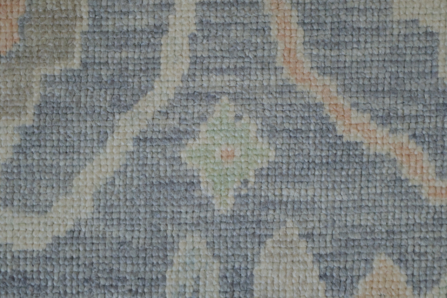 Pale Blue Vegetable Dye Oushak Turkish Runner Rug 3x10 ft