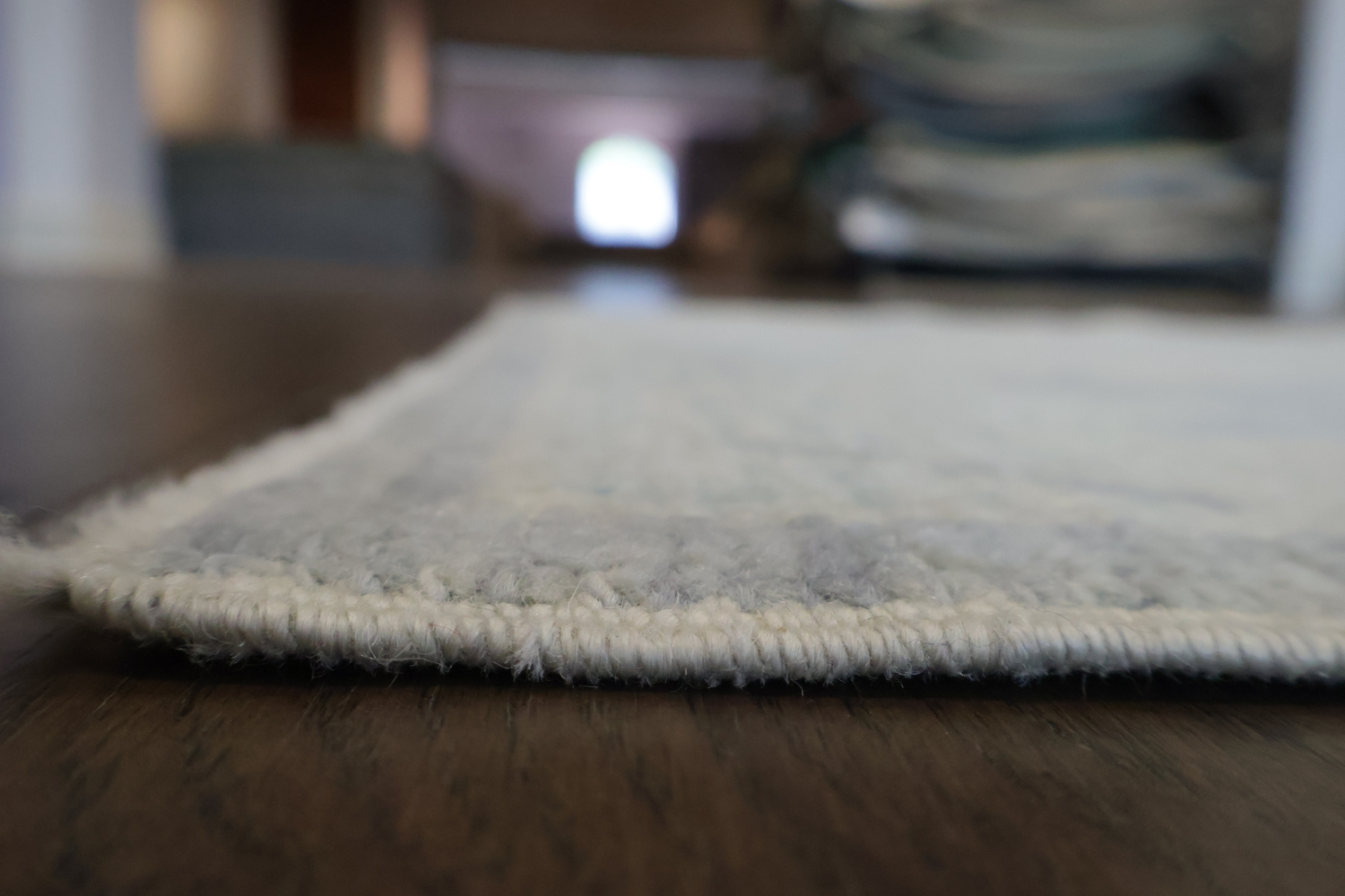 Pale Blue Vegetable Dye Oushak Turkish Runner Rug 3x10 ft