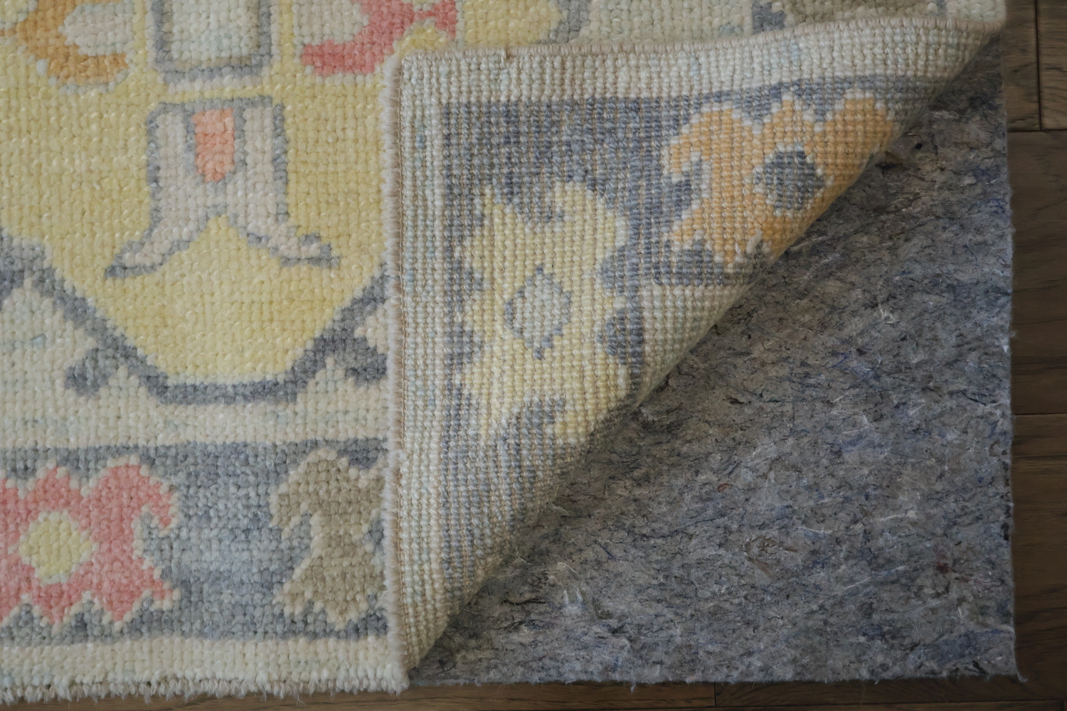 Soft Oushak Turkish Pastel Runner Rug with Symmetrical Ethnic Patterns 3x9 ft