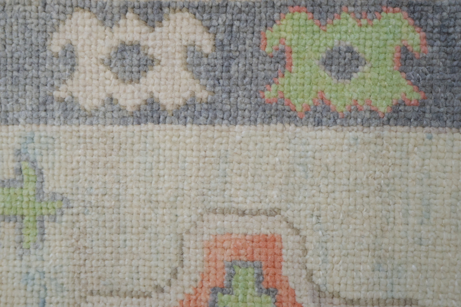 Soft Oushak Turkish Pastel Runner Rug with Symmetrical Ethnic Patterns 3x9 ft