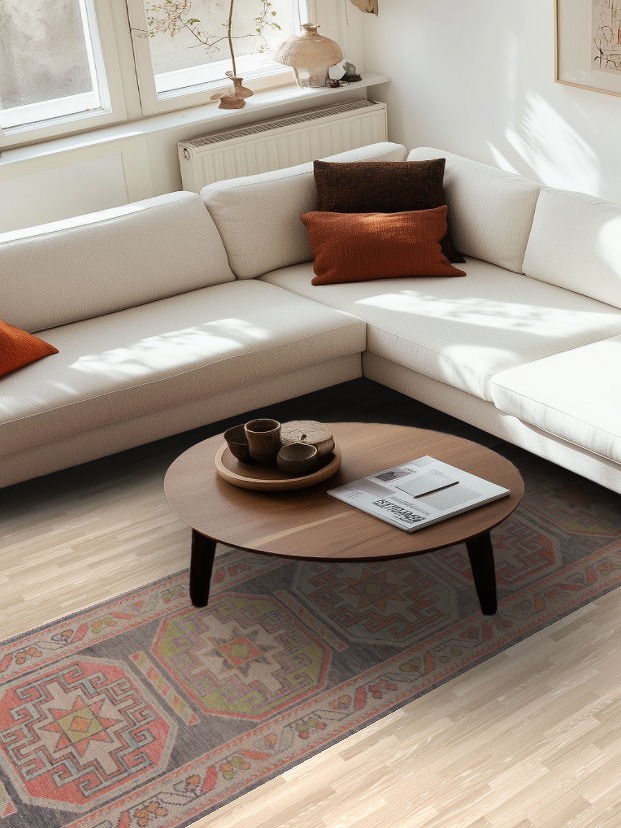 Vegetable Dye Wool Oushak Turkish Runner Rug 3x13