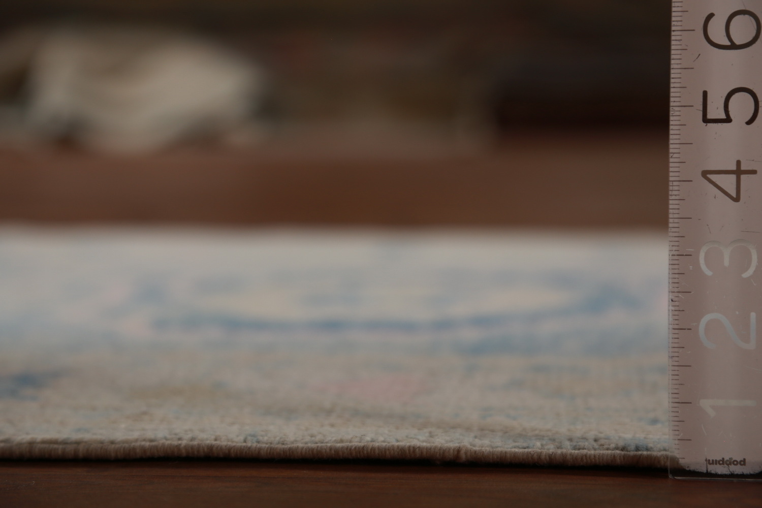 Vegetable Dye Blue Oushak Turkish Runner Rug 3x12