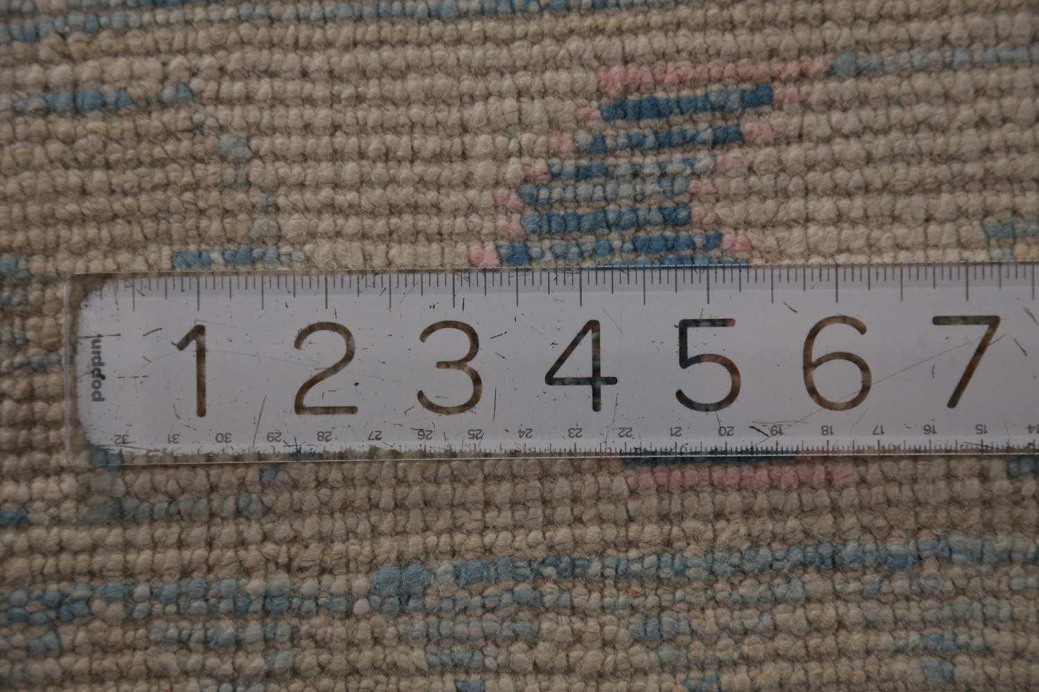Vegetable Dye Blue Oushak Turkish Runner Rug 3x12