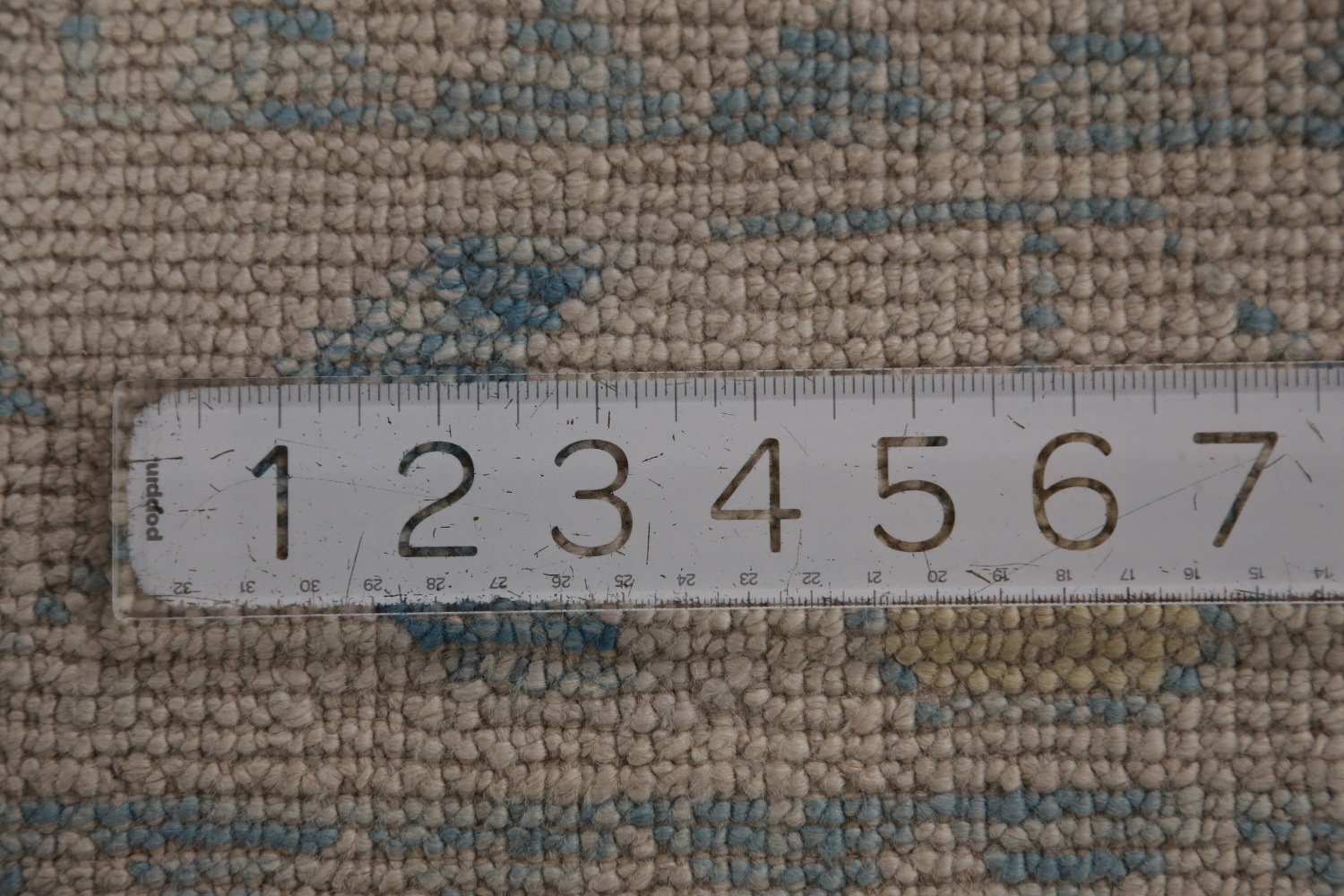 Vegetable Dye Blue Oushak Turkish Runner Rug 3x13