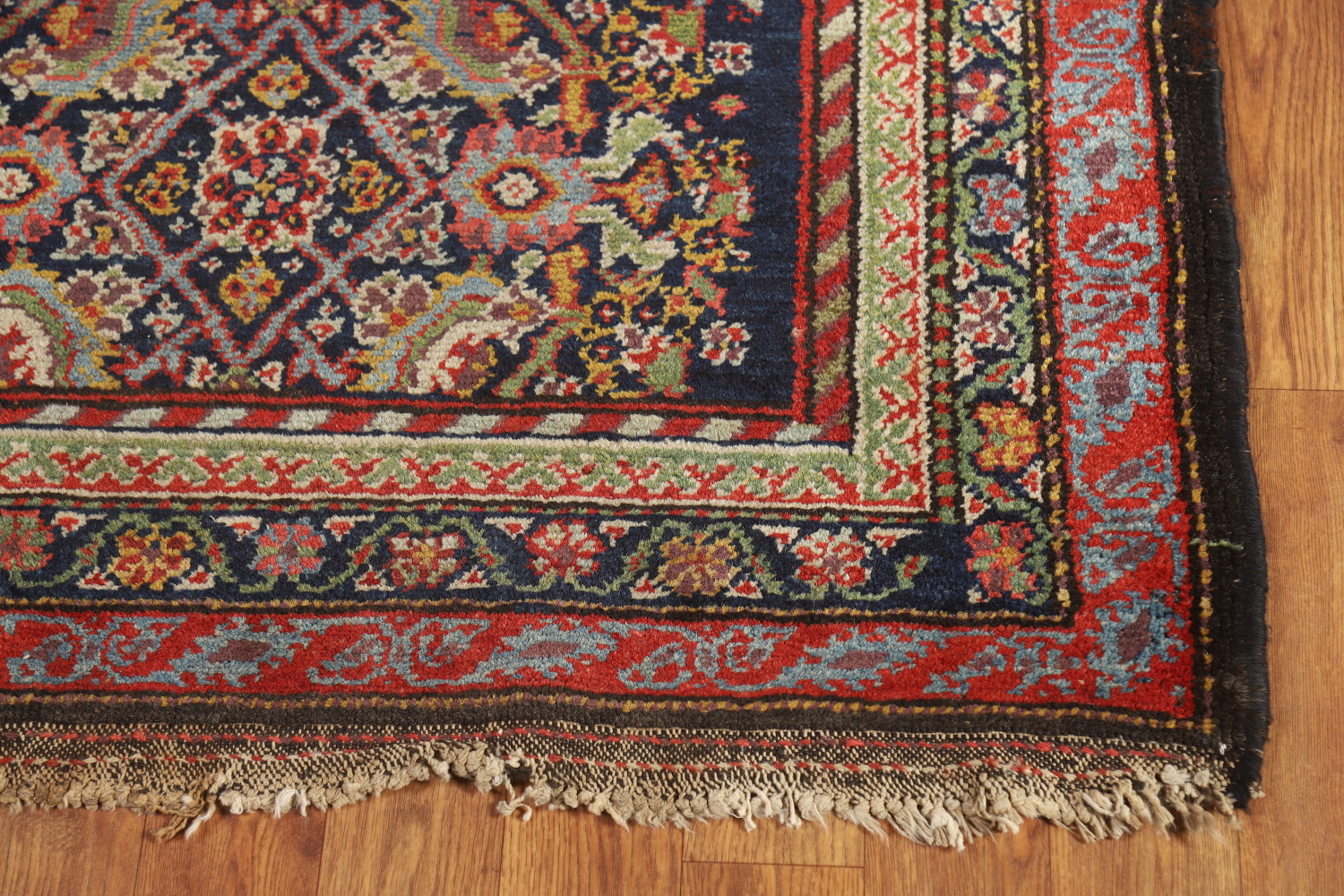 Pre-1900 Antique Vegetable Dye Malayer Persian Runner Rug 3x13