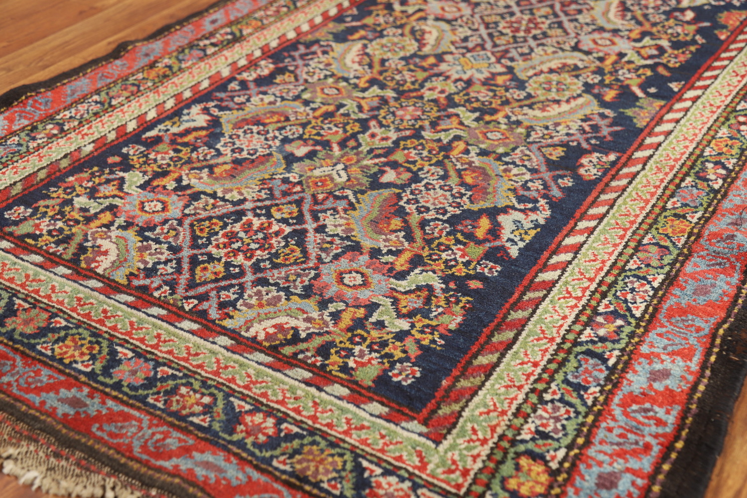 Pre-1900 Antique Vegetable Dye Malayer Persian Runner Rug 3x13