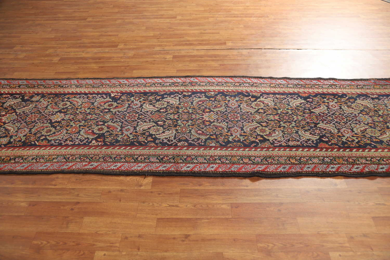 Pre-1900 Antique Vegetable Dye Malayer Persian Runner Rug 3x13