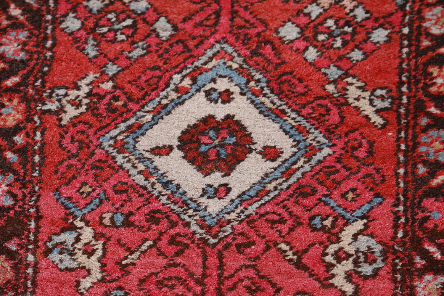 Antique Vegetable Dye Heriz Serapi Persian Runner Rug 3x12