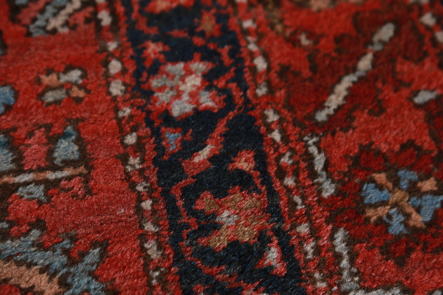 Antique Vegetable Dye Heriz Serapi Persian Runner Rug 3x12