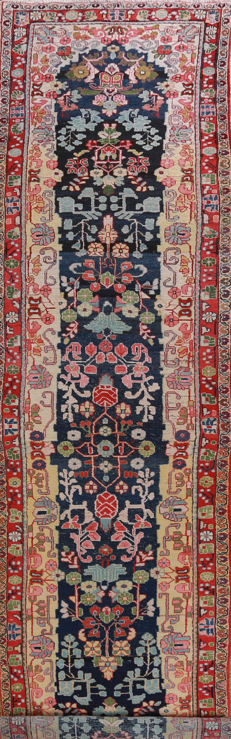 4x18 Rug Vegetable Dye Navy Blue Mahal Persian Runner Rug 4x18