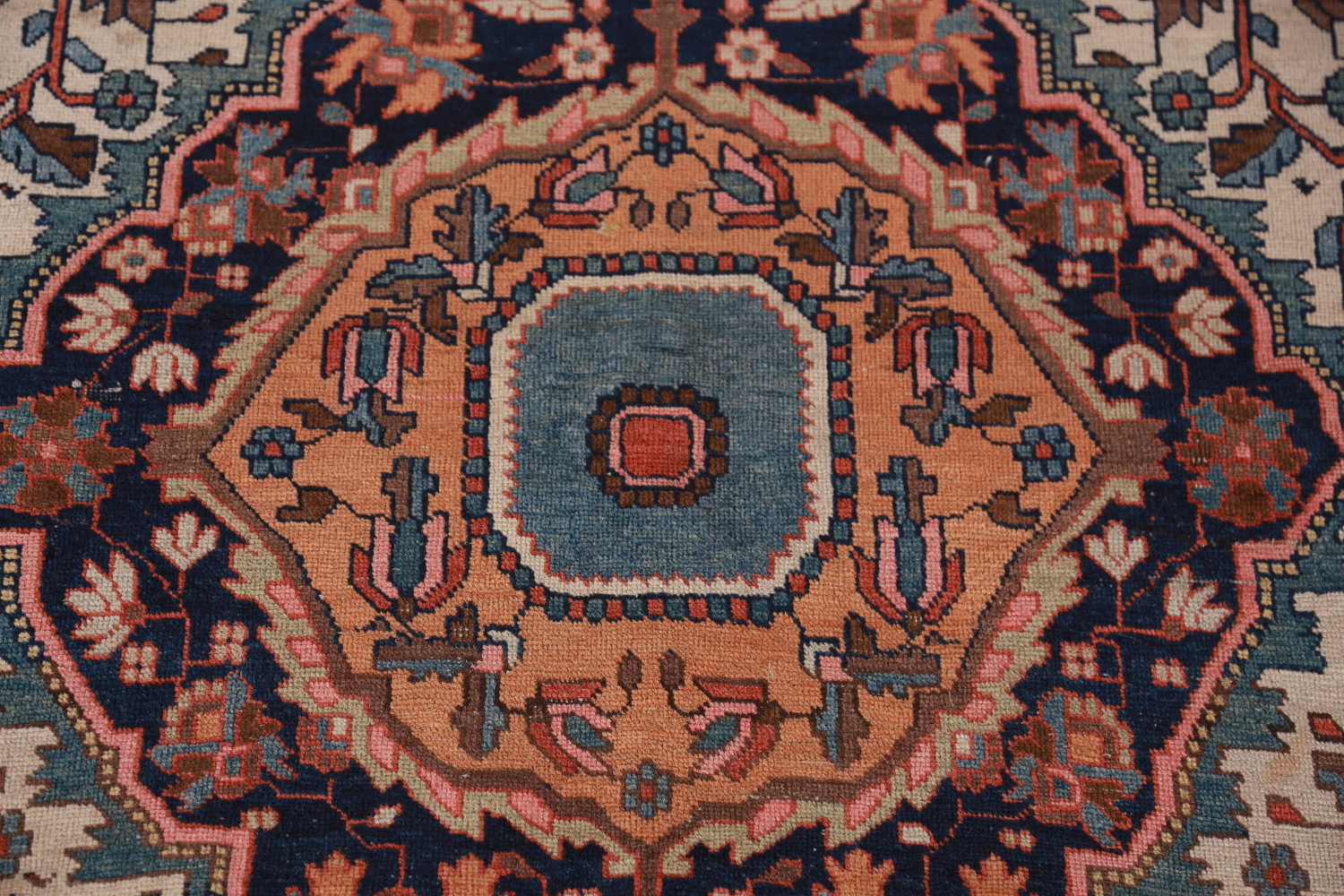Pre-1900 Vegetable Dye Sarouk Farahan Persian Rug 4x7