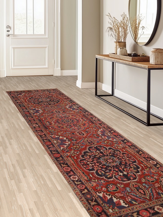 Vegetable Dye Heriz Serapi Persian Runner Rug 3x13