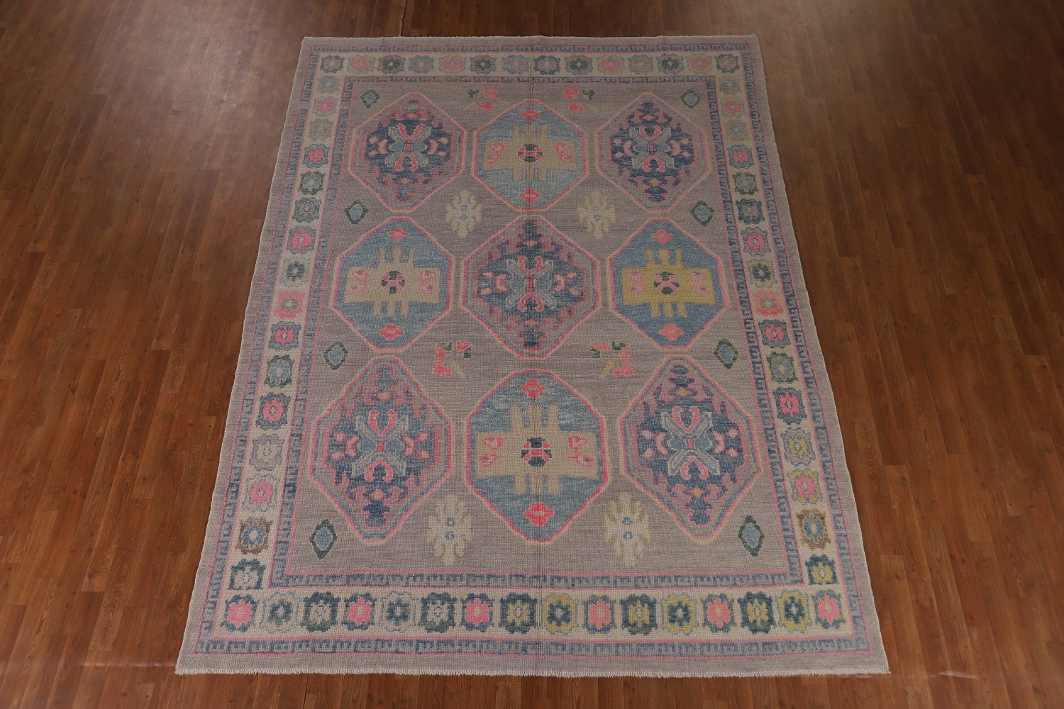 Light Purple Handmade Oushak Vegetable Dye Area Rug 8x11