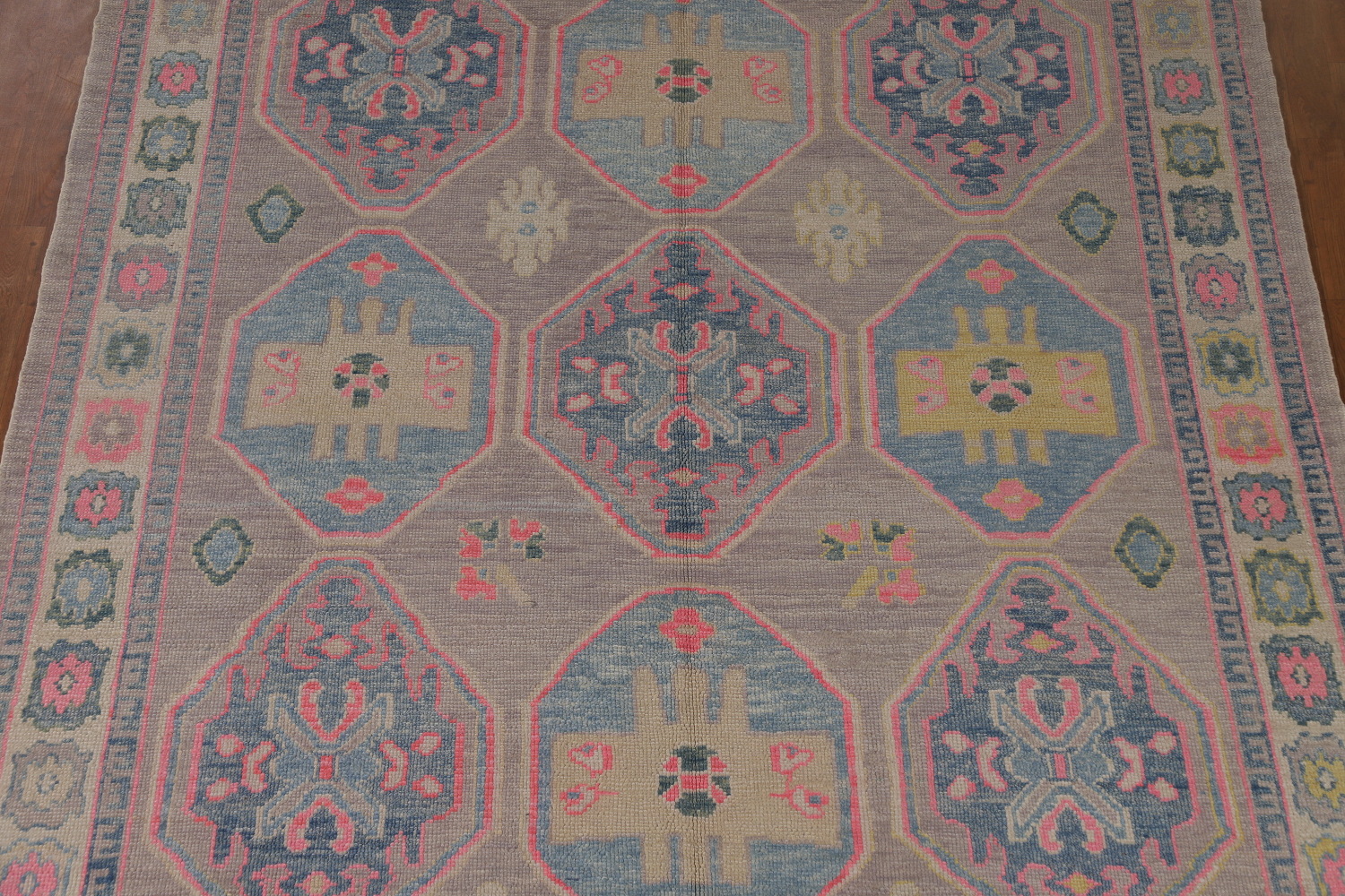 Light Purple Handmade Oushak Vegetable Dye Area Rug 8x11