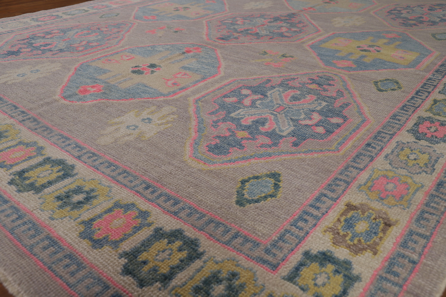Light Purple Handmade Oushak Vegetable Dye Area Rug 8x11