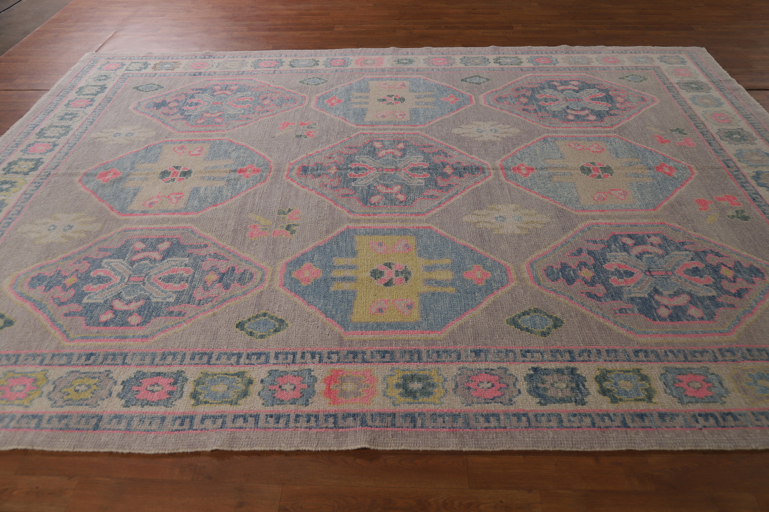 Light Purple Handmade Oushak Vegetable Dye Area Rug 8x11