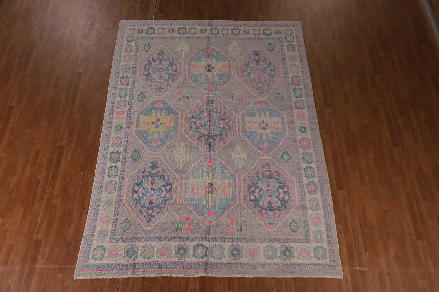 Light Purple Handmade Oushak Vegetable Dye Area Rug 8x11
