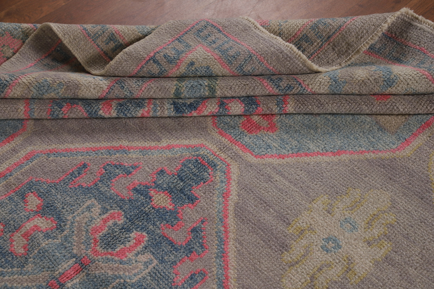 Light Purple Handmade Oushak Vegetable Dye Area Rug 8x11