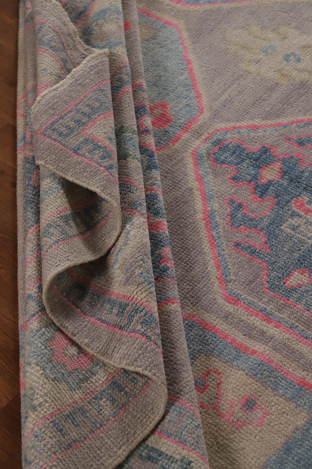 Light Purple Handmade Oushak Vegetable Dye Area Rug 8x11