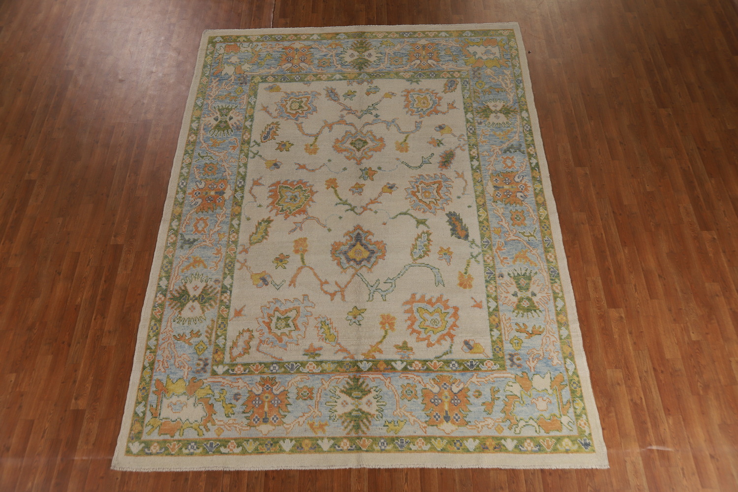 Vegetable Dye Floral Oushak Turkish Area Rug 8x10