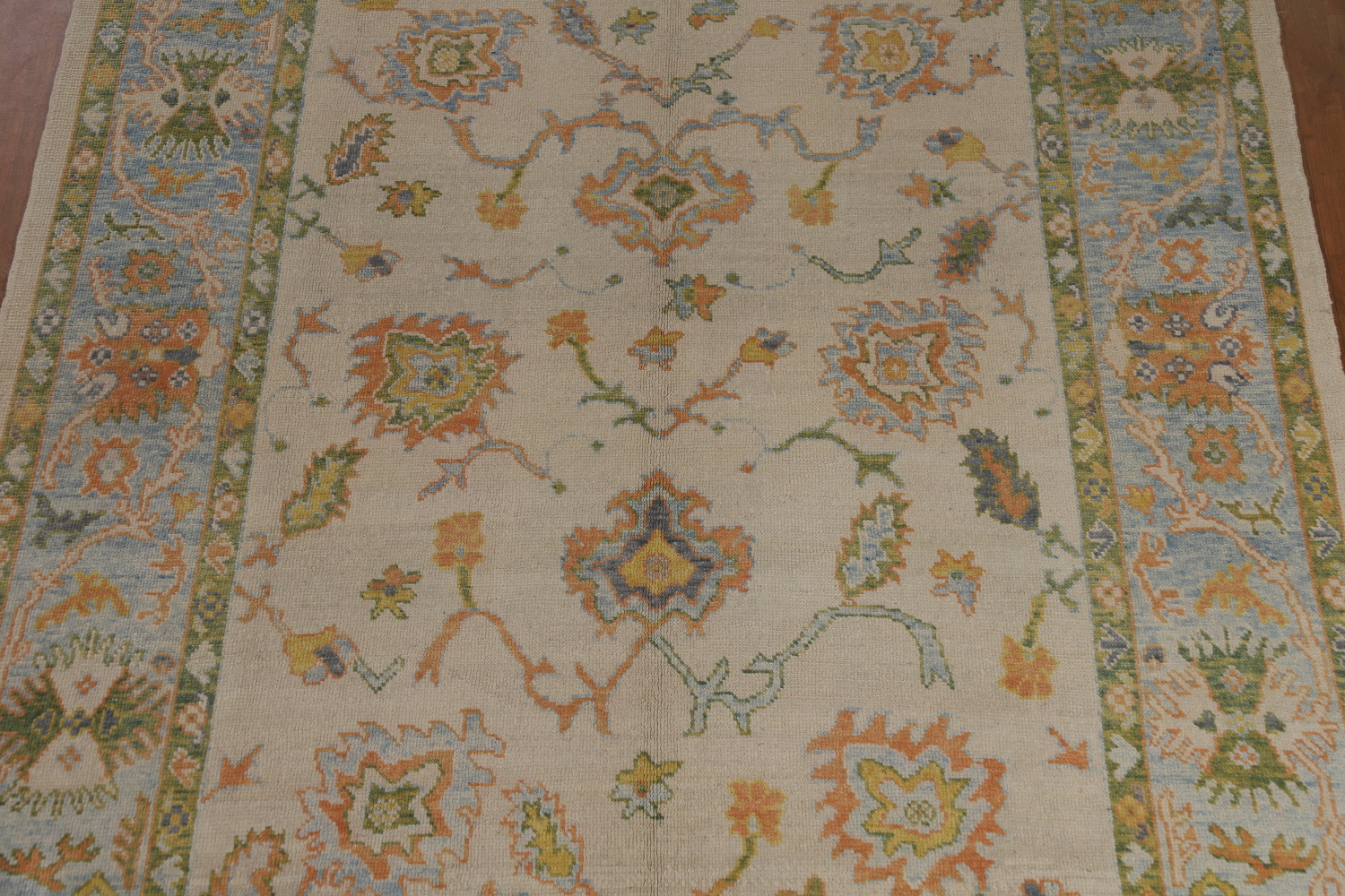 Vegetable Dye Floral Oushak Turkish Area Rug 8x10