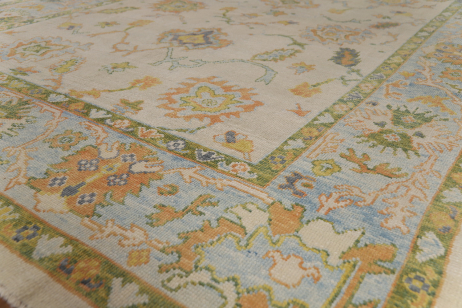 Vegetable Dye Floral Oushak Turkish Area Rug 8x10
