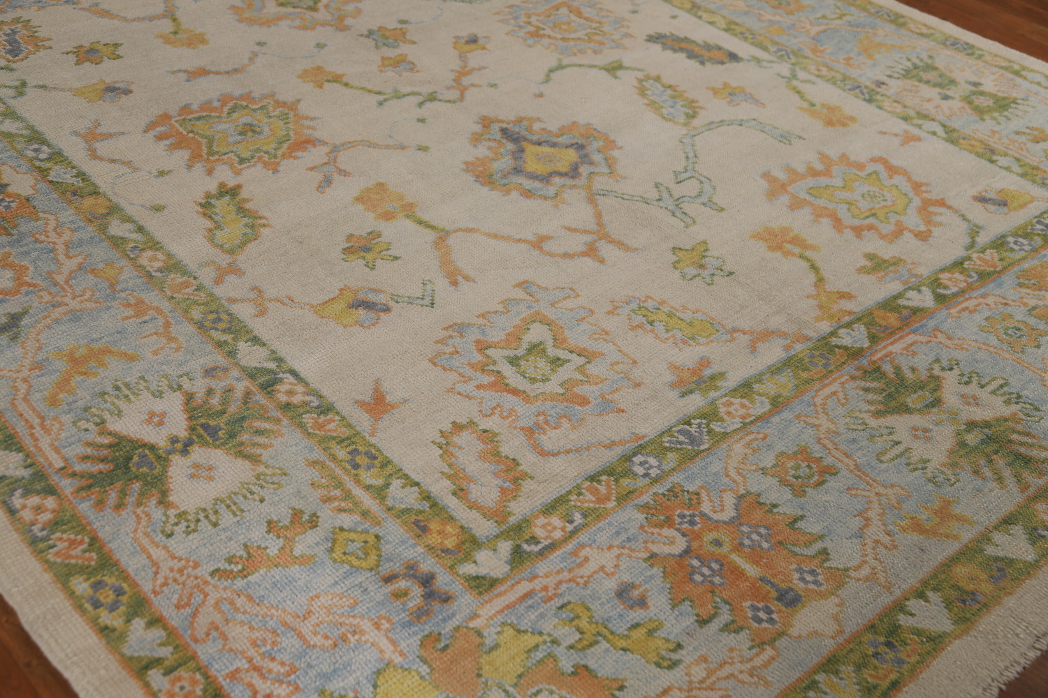Vegetable Dye Floral Oushak Turkish Area Rug 8x10