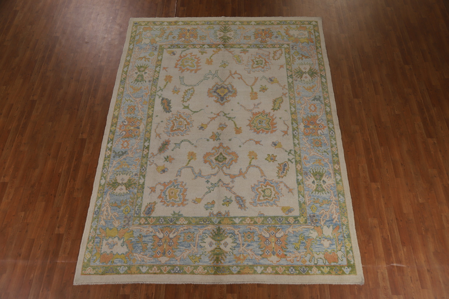 Vegetable Dye Floral Oushak Turkish Area Rug 8x10