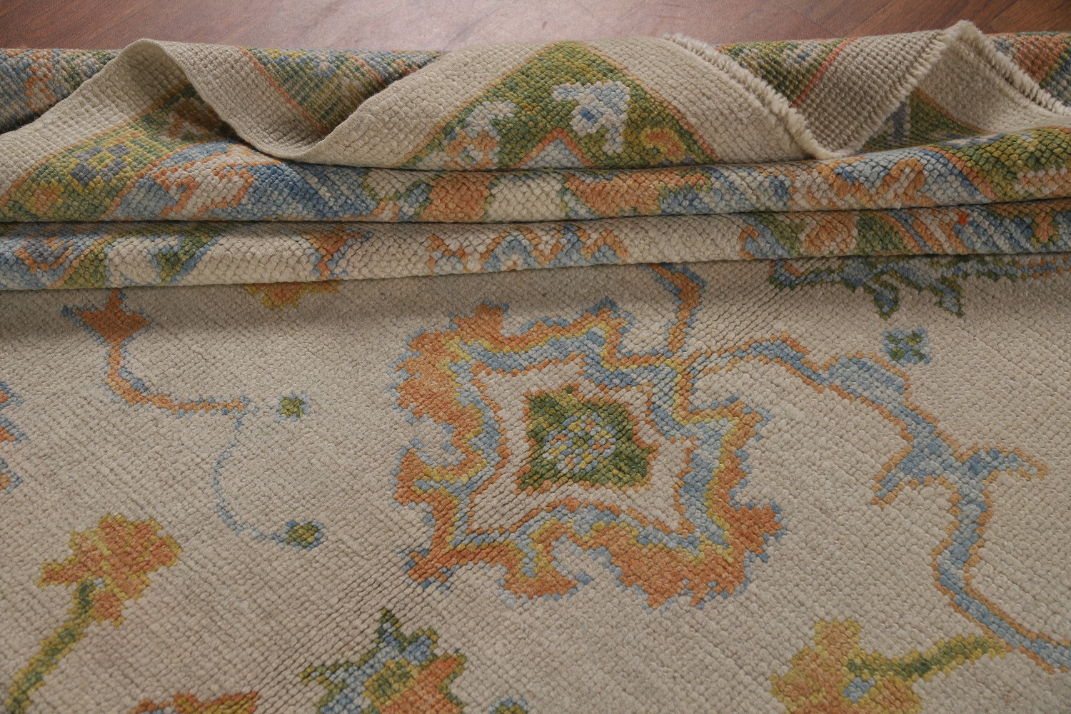 Vegetable Dye Floral Oushak Turkish Area Rug 8x10