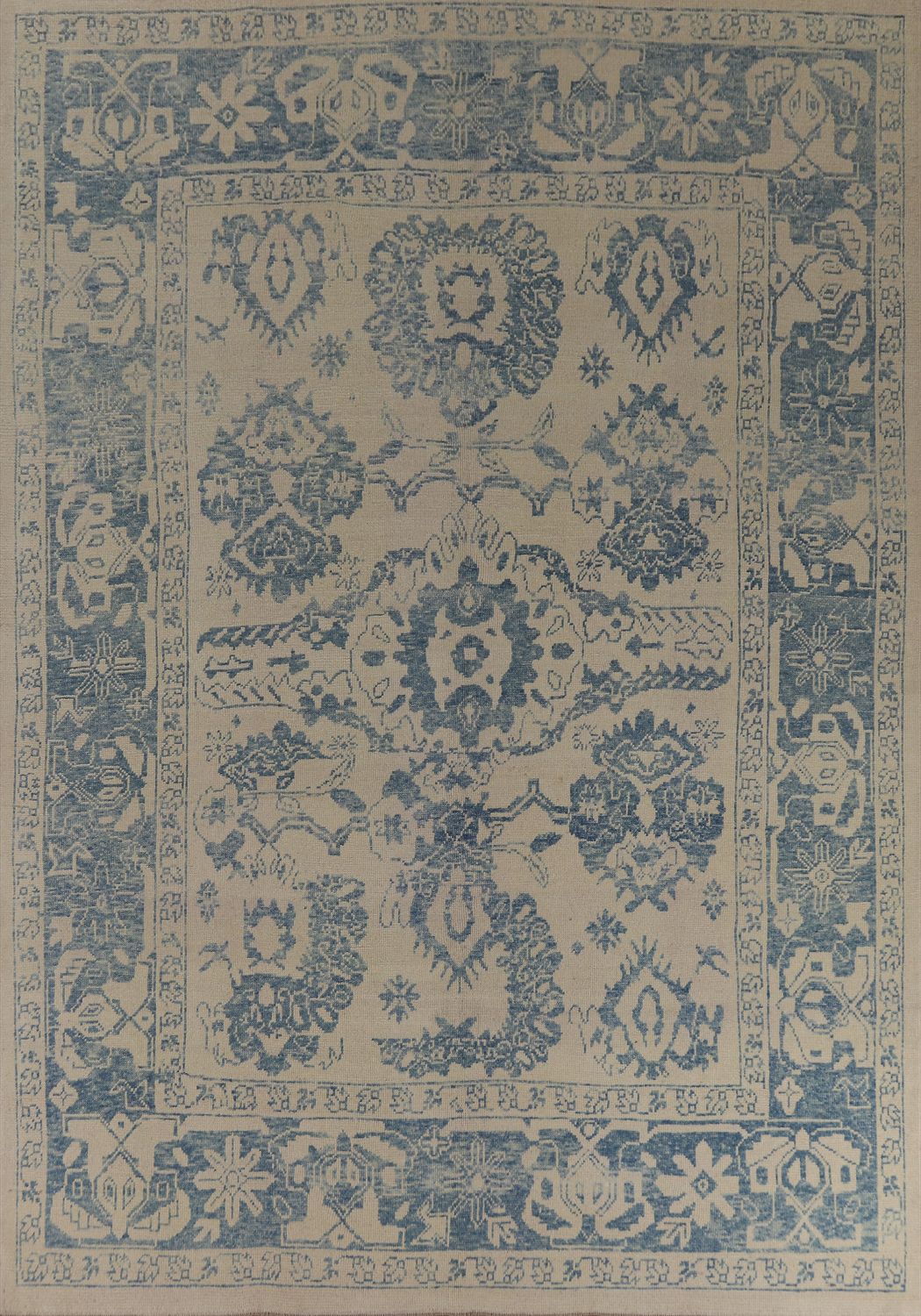 Vegetable Dye Wool Oushak Turkish Area Rug 9x12