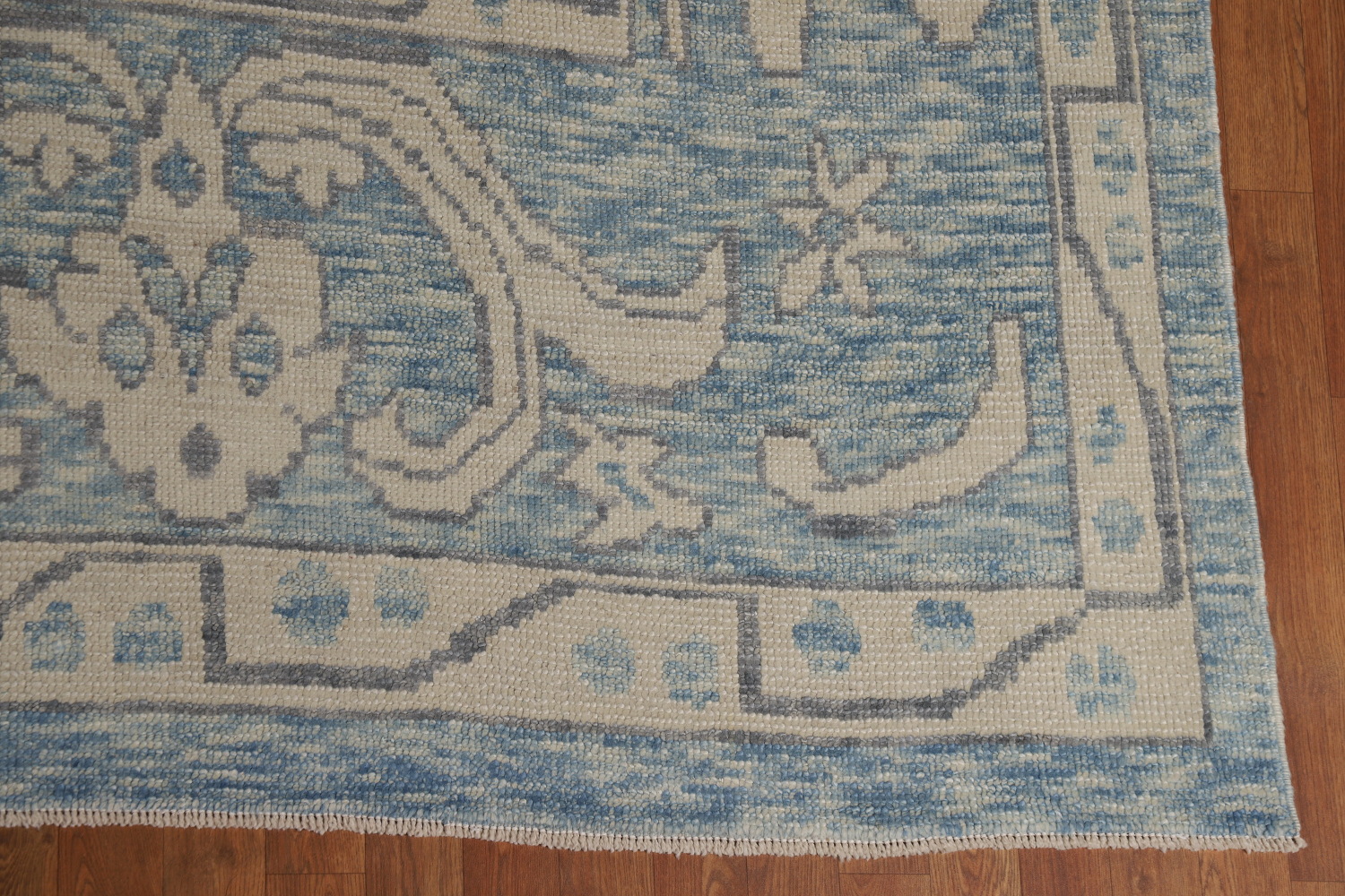 Handmade Blue Oushak Vegetable Dye Area Rug 9x13