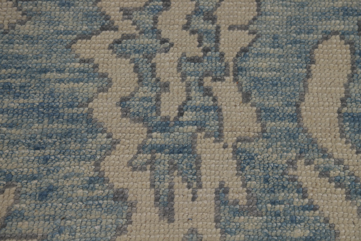 Handmade Blue Oushak Vegetable Dye Area Rug 9x13