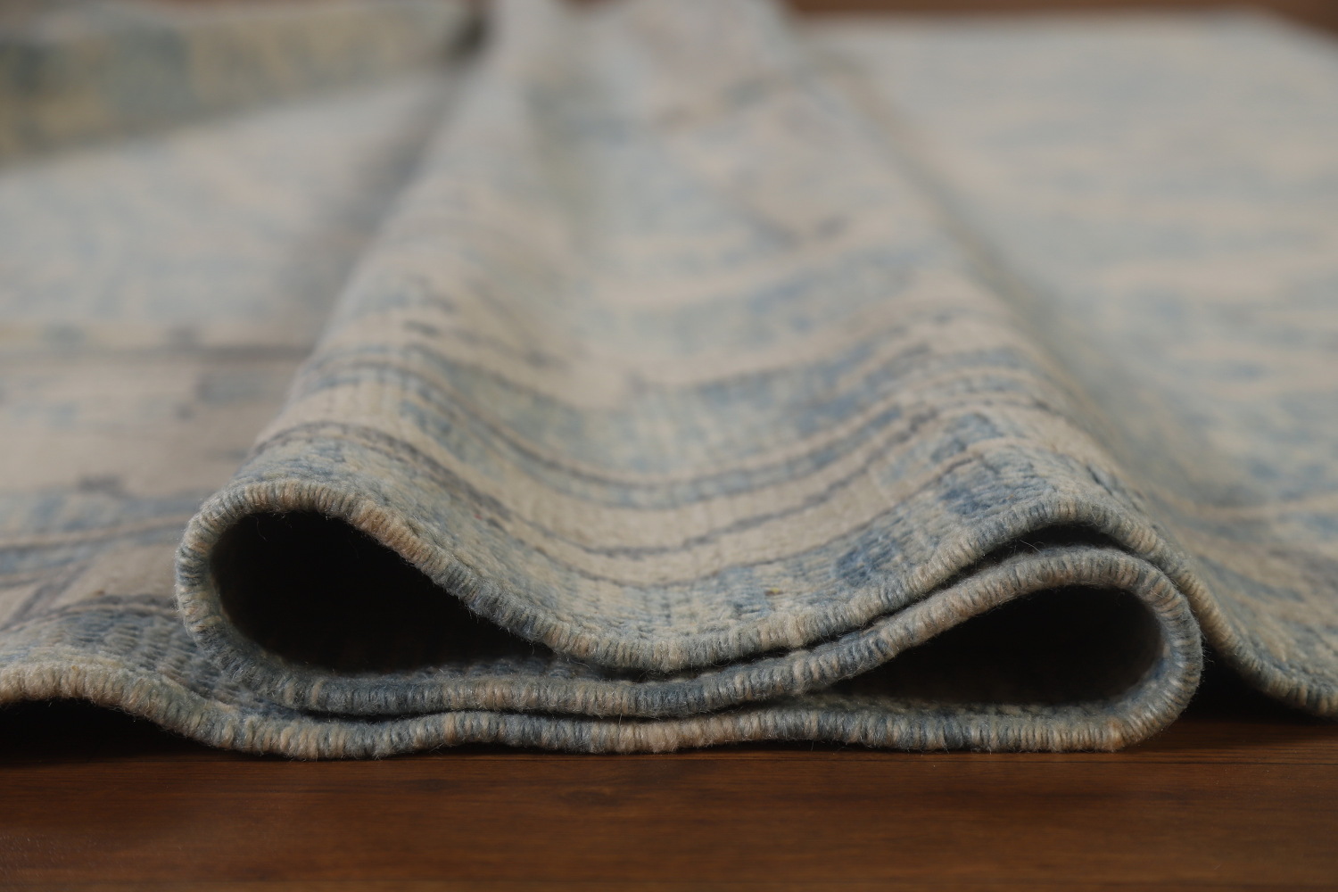 Handmade Blue Oushak Vegetable Dye Area Rug 9x13