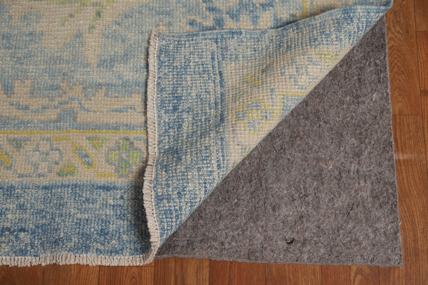 Handmade Floral Blue Oushak Vegetable Dye Area Rug 8x10