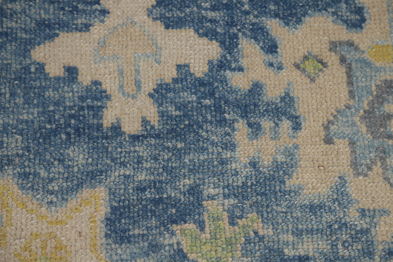Handmade Floral Blue Oushak Vegetable Dye Area Rug 8x10