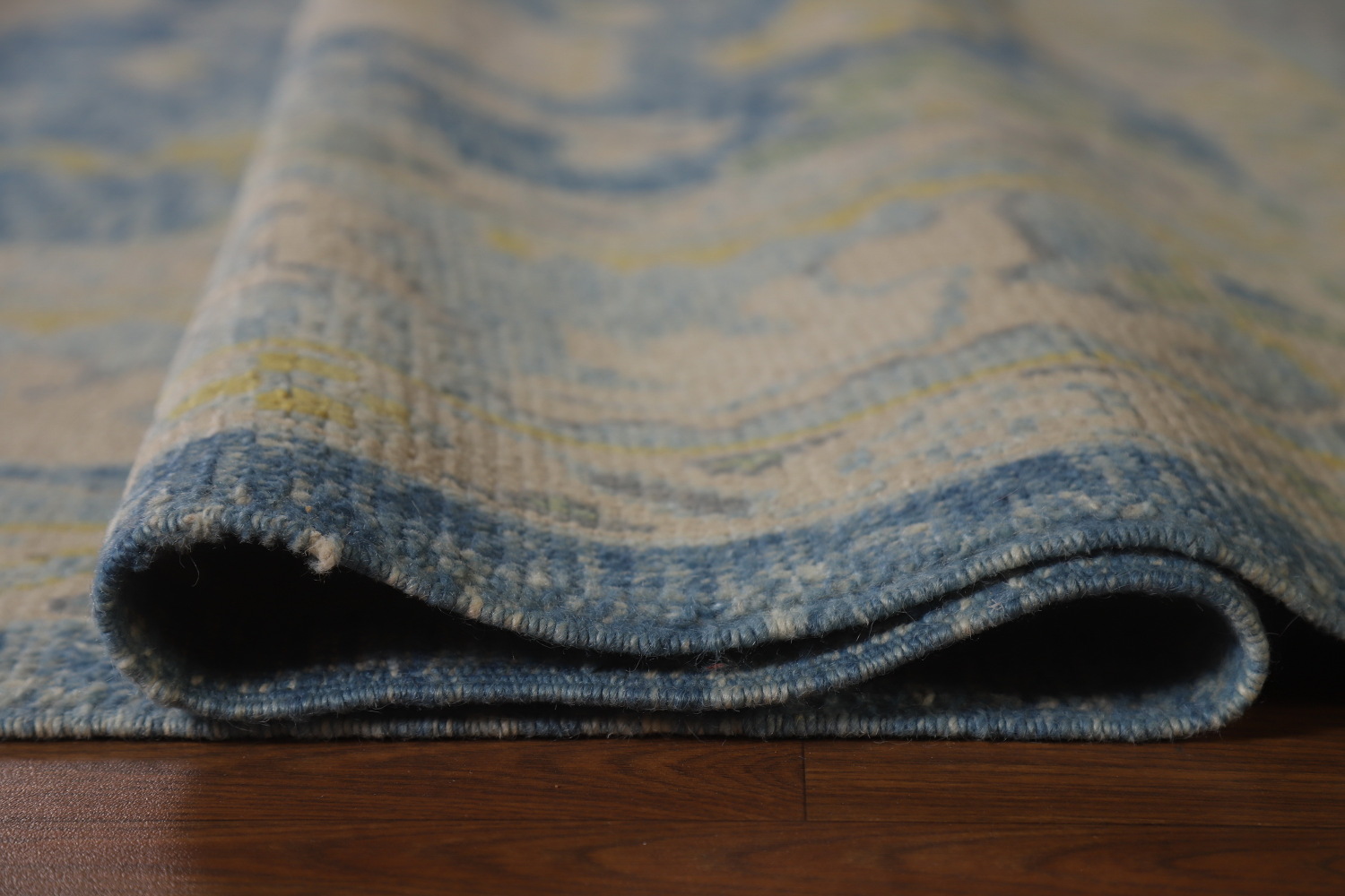 Handmade Floral Blue Oushak Vegetable Dye Area Rug 8x10